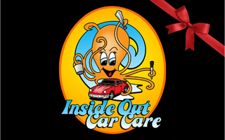 inside out car care logo with ribbon